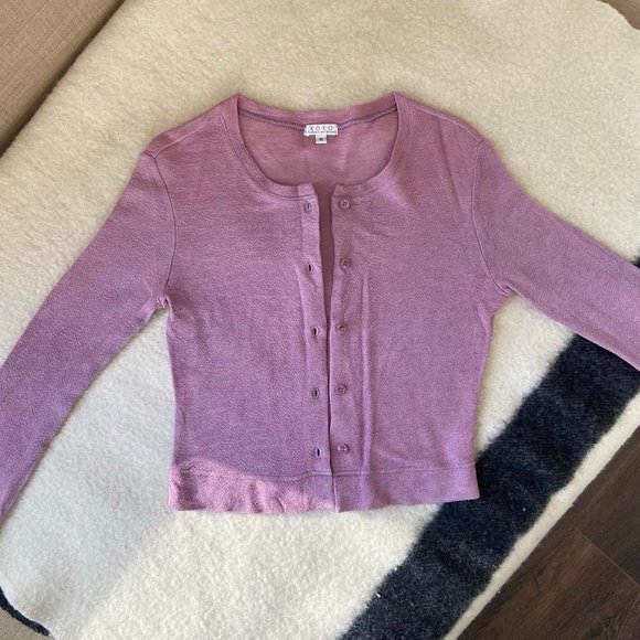 Vintage Lavender Button-Up Cardigan - Picture 1 of 3